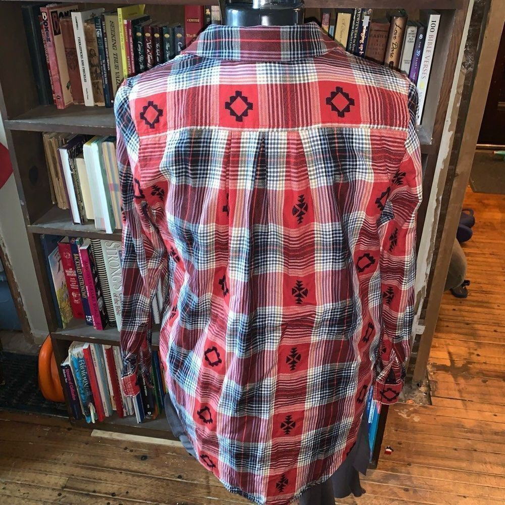 Ariat western red plaid S western button down shirt - Picture 2 of 3